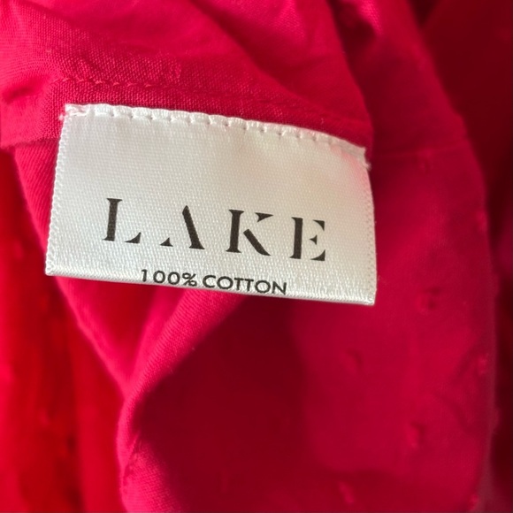 LAKE Medium Lolly Swiss Dot Cotton Poplin Ruffle Dress Heatwave Pink - Picture 6 of 7